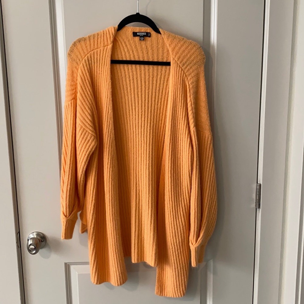 Amanda & Chelsea Open-Front Chunky Ribbed Cardigan - Peach